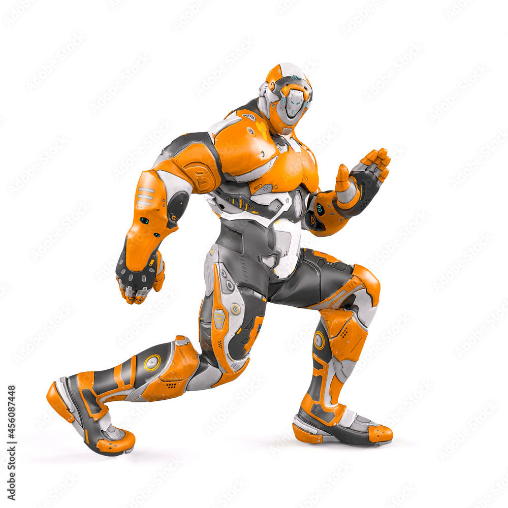 future soldier is dancing on white background future soldier is dancing on white background