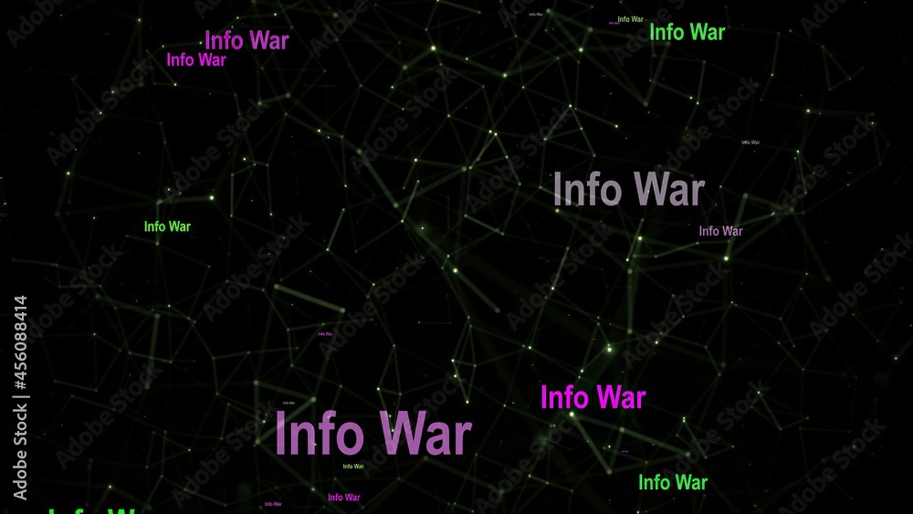Info war and fake news text against network background Info war and fake news text against network background