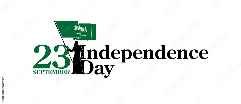 logo design Anniversary 89 years The national holiday of the Kingdom of Saudi Arabia, is celebrated on September 23rd minimal graphic design with Saudi Arabia flag