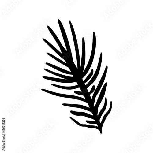 Isolated simple hand drawn black flowers elements. Vector illustration. 