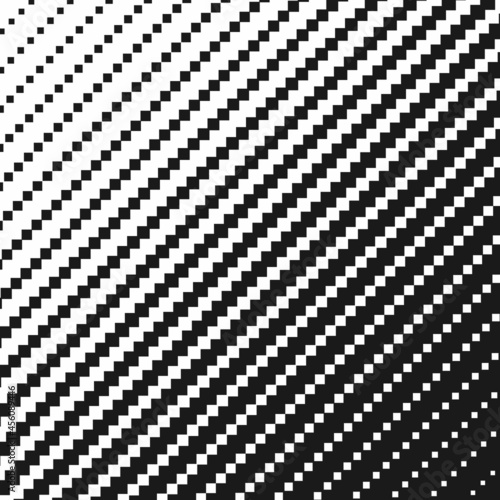 Halftone square black and white pattern. Geometric background with gradient