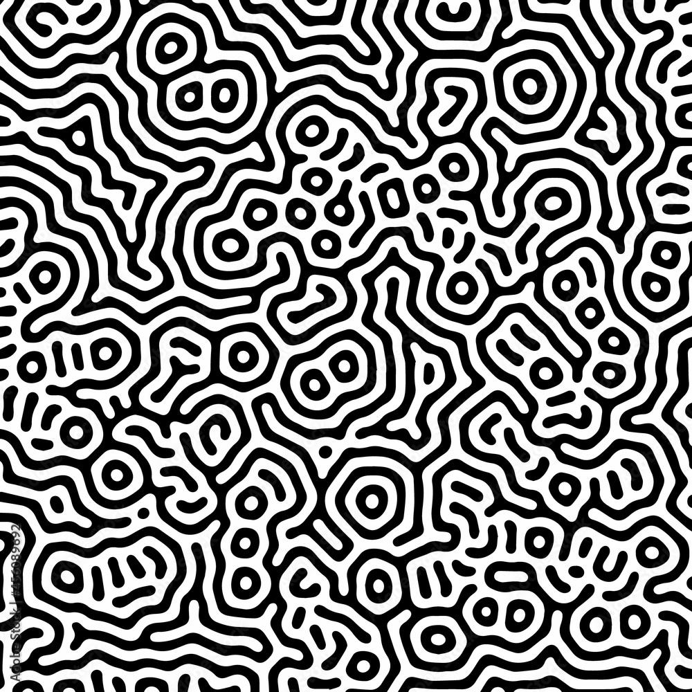 Vector black and white organic rounded lines pattern. Vector black and white organic rounded lines pattern.