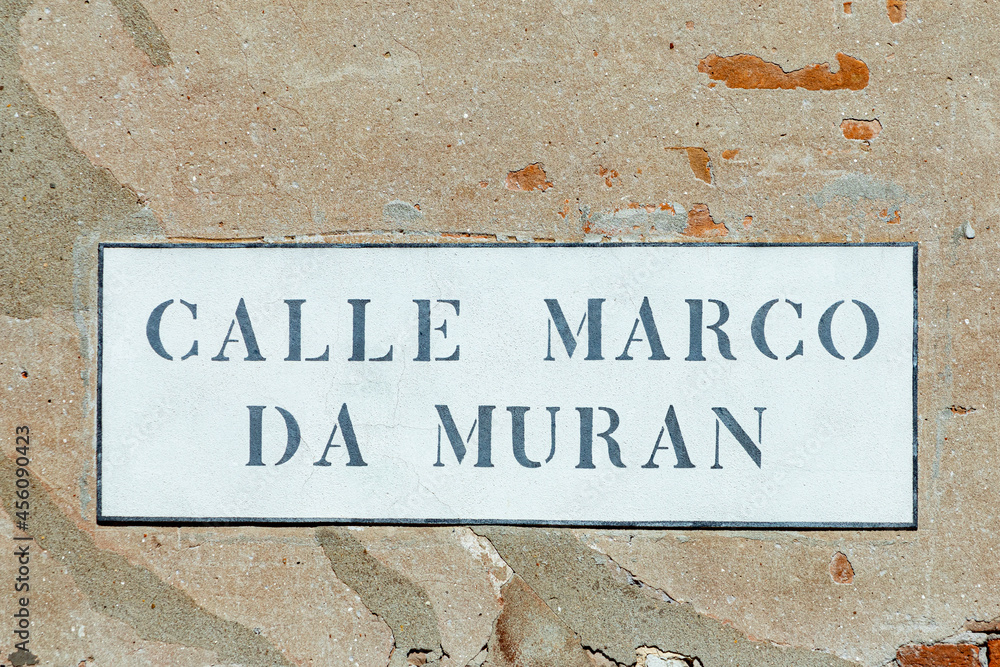 Fototapeta premium signage calle Marco da Muran n Venice