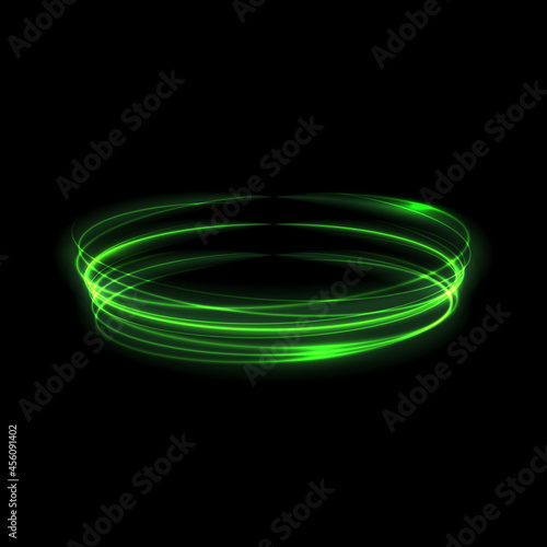 Green glow light effect stars bursts with sparkles isolated