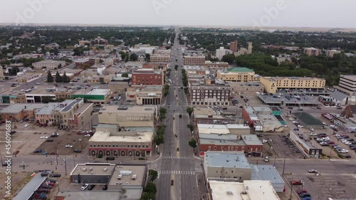 Aerial view of Moose Jaw - A small town in Saskatchewan Canada photo