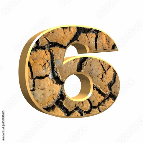 chiffre 6 texture terre 