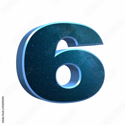 chiffre 6 texture bleu 