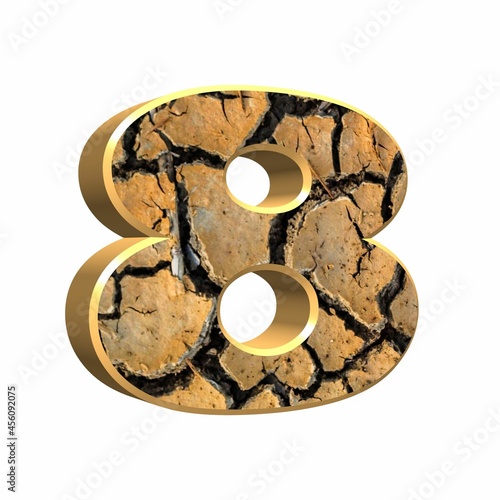 chiffre 8 texture terre 