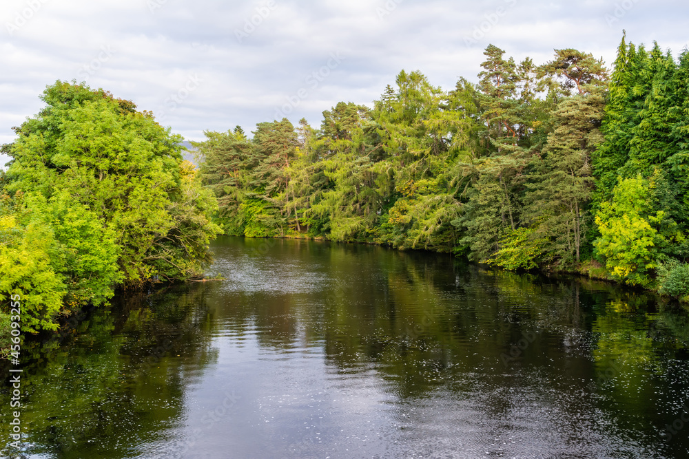 River Oich near Fort Augustus village in the Highlands of Scotland.