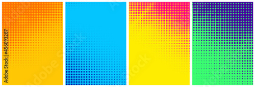 Set of abstract halftone colorful backgrounds.