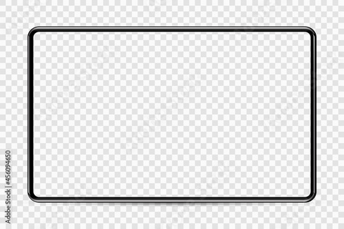 Realistic Silver White Drawing Pad with Transparent Screen. Scalable Tablet. High Detailed Device Mockup PNG. Vector illustration
