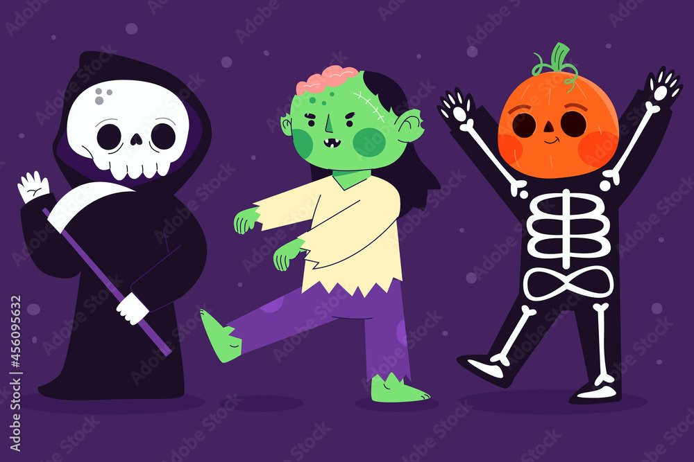 flat design vector illustration halloween character set flat design vector illustration halloween character set