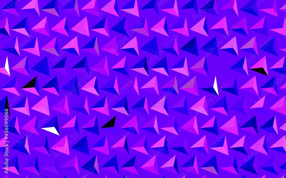 Dark Purple, Pink vector backdrop with lines, triangles.