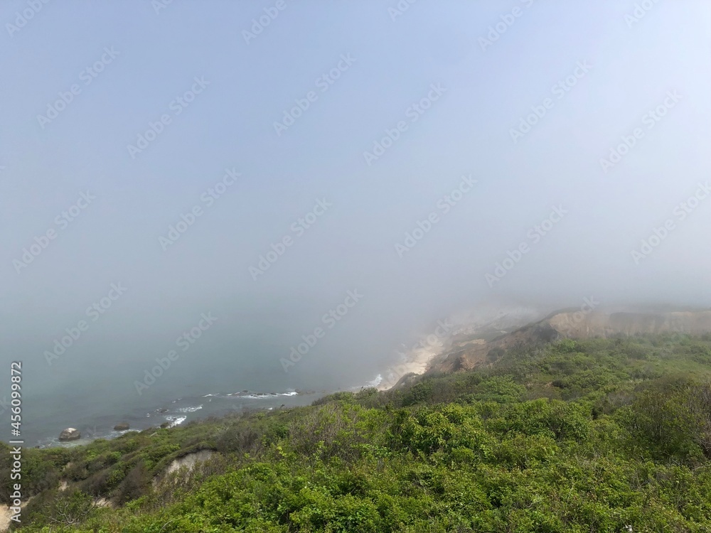 Foggy cliff