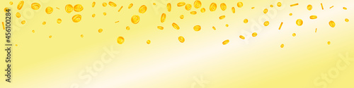 European Union Euro coins falling. Cool scattered EUR coins. Europe money. Enchanting jackpot, wealth or success concept. Vector illustration.
