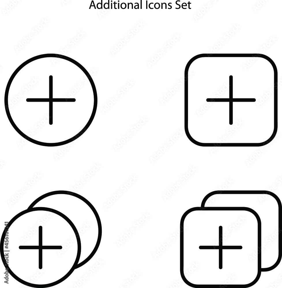 Fototapeta premium additional icons set isolated on white background from marketing business collection. additional icon thin line outline linear additional symbol for logo, web, app, UI. additional icon simple sign.