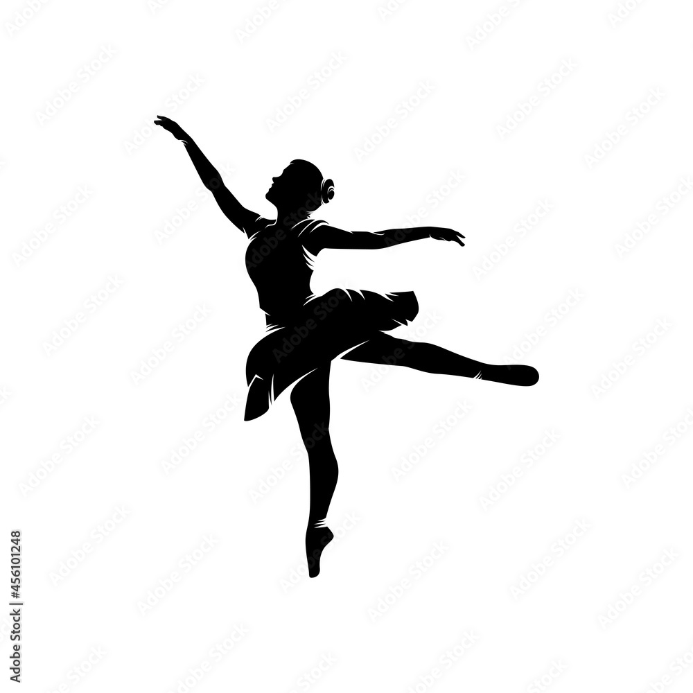 Ballet dance logo template design
