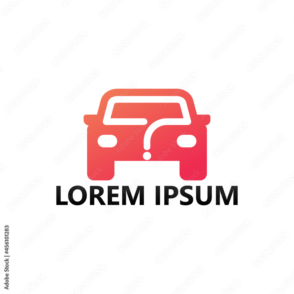 Car question logo template design Car question logo template design