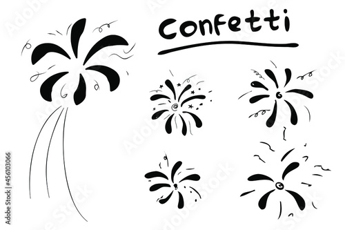 Set 5 Simple Vector Hand Draw Doodle Confetti 