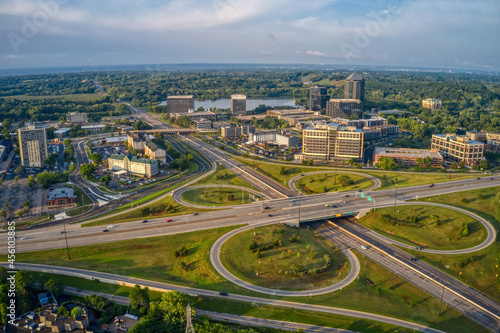 Aerial View of the Business District of Edina, Minnesota at Sunrise © Jacob