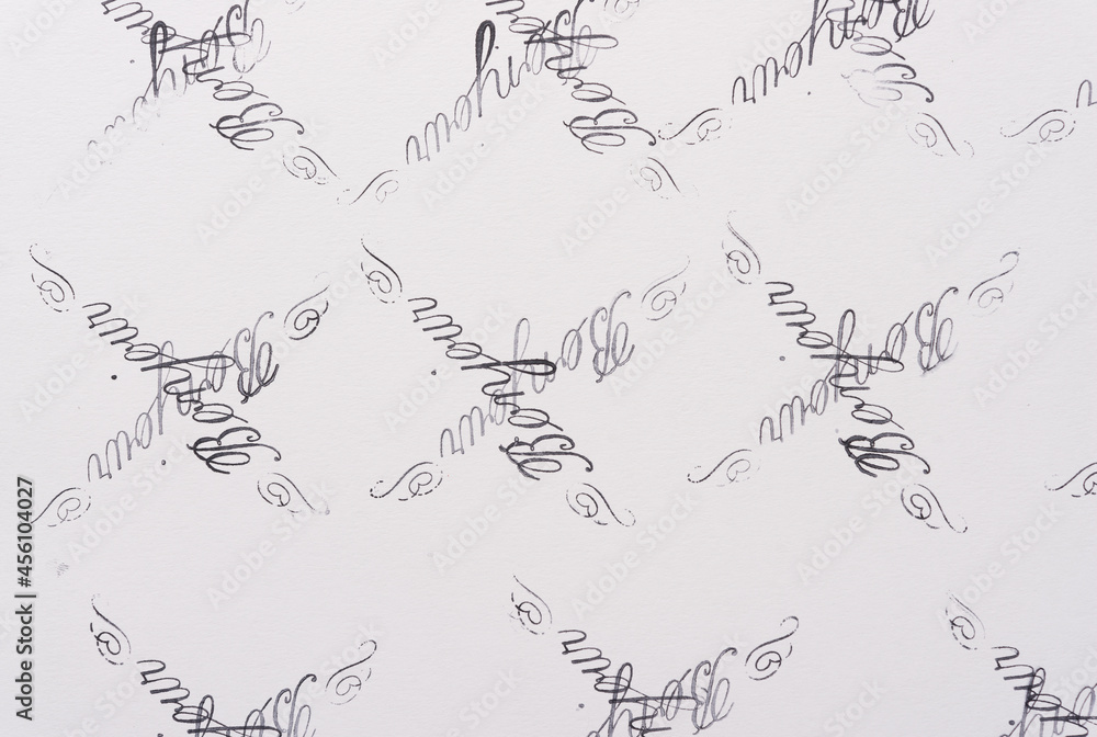 rubber stamp background with the french word bonjour