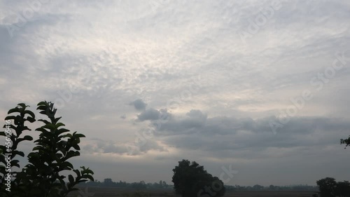 A time-lapse view of the field on a cloudy morning.