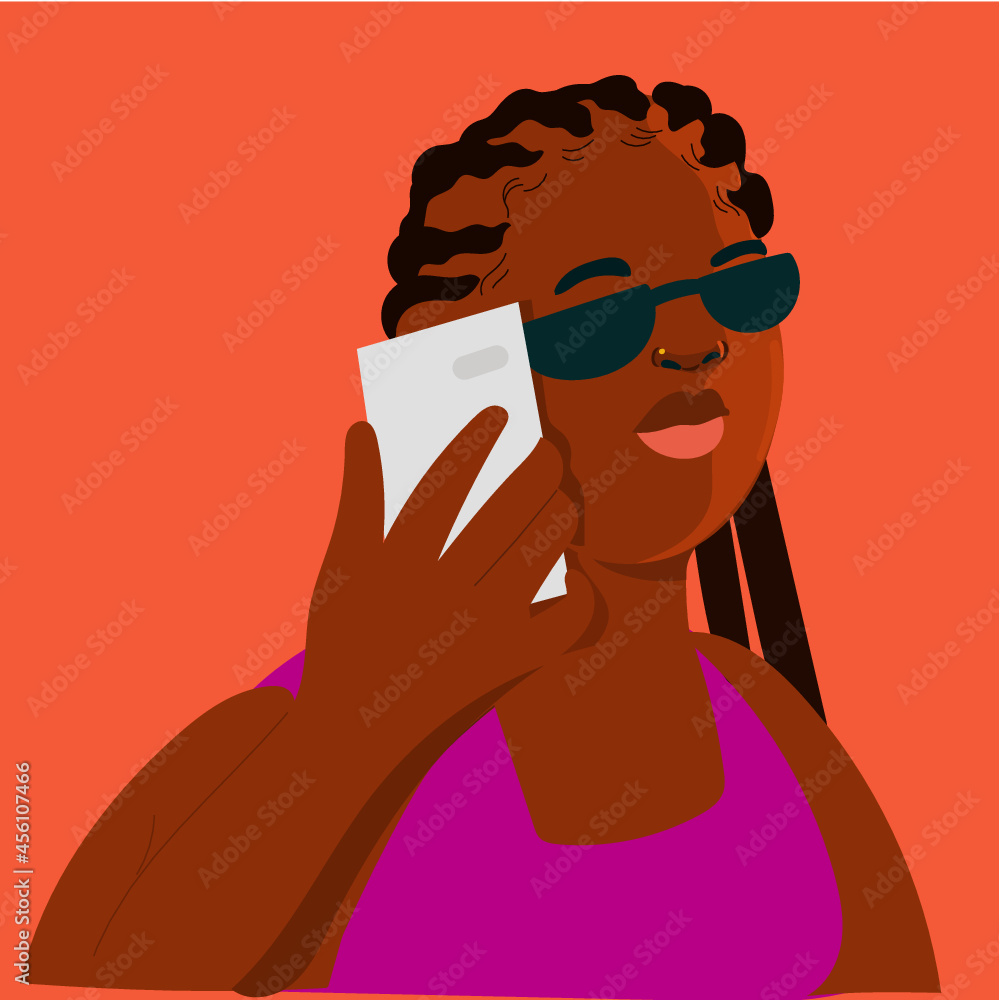 Fototapeta premium cool woman on the phone 