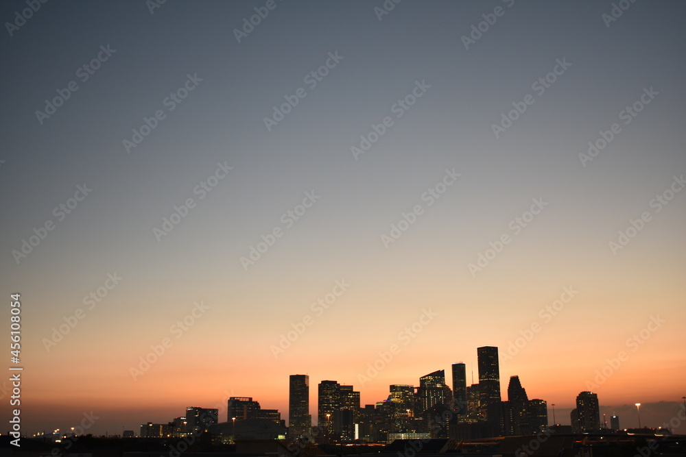 City Skyline At Sunset