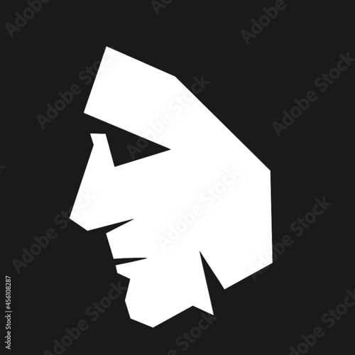 Face logo design vector templates silhouette 