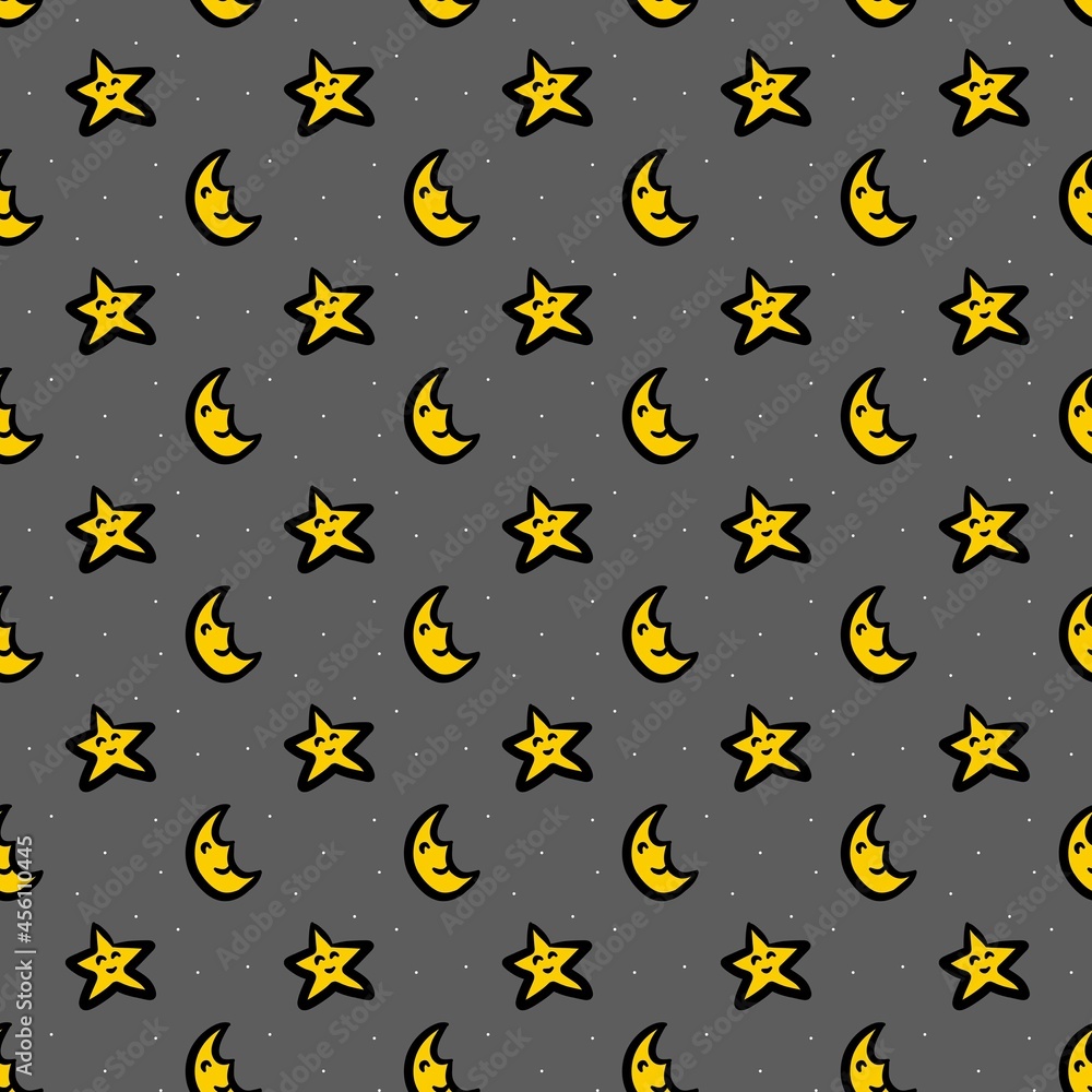 seamless pattern of moon and star cartoon seamless pattern of moon and star cartoon