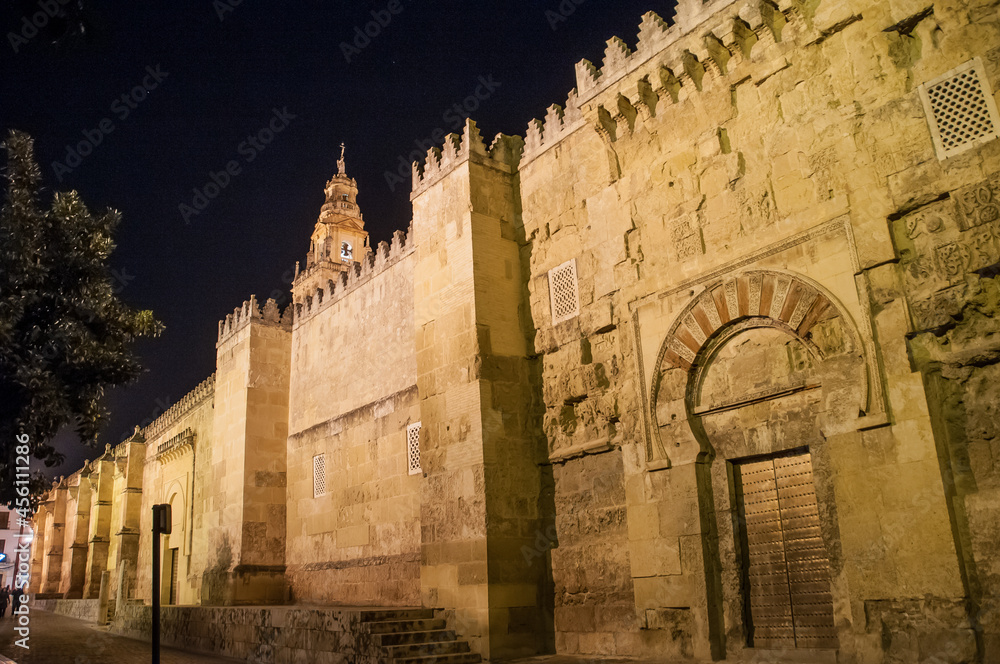 Nightshoot of the Unesco World Heritage Mosque cathedral in Cordoba, Spain. Unique historic building.