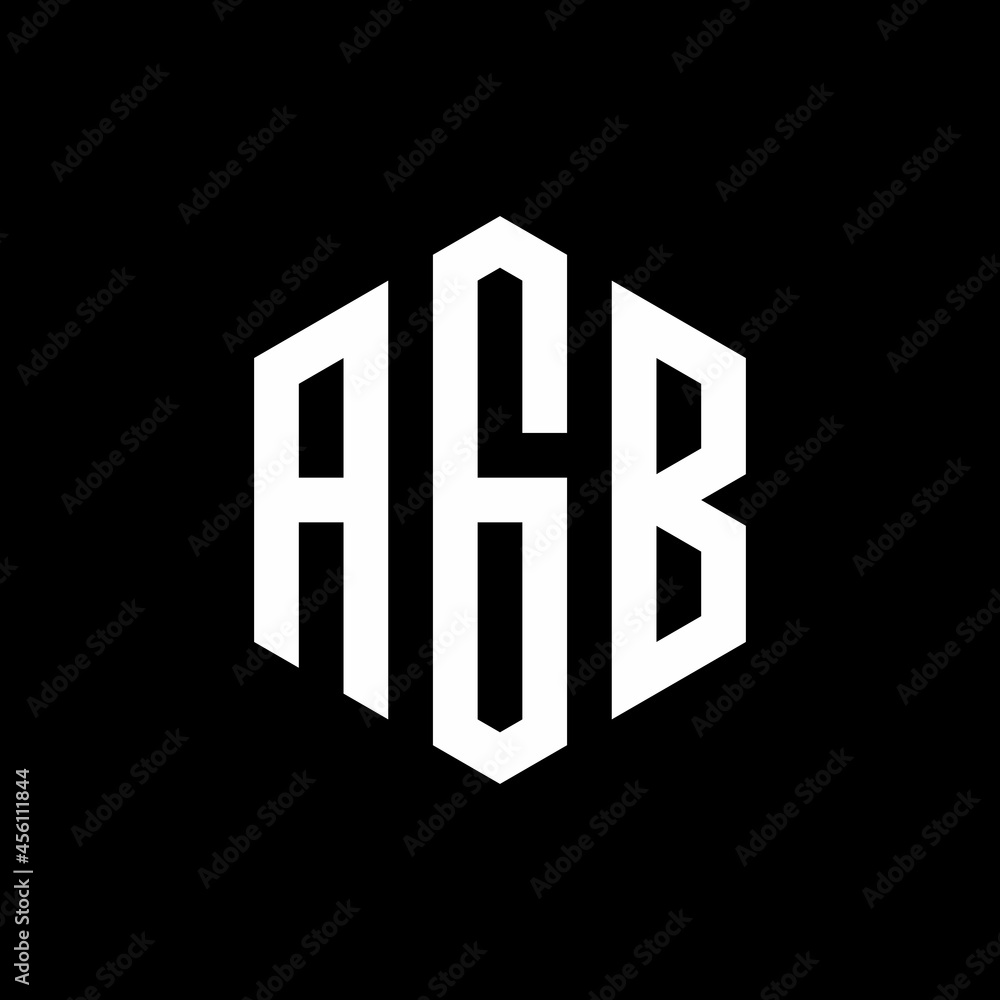 AGB Initial three letter logo hexagon AGB Initial three letter logo hexagon