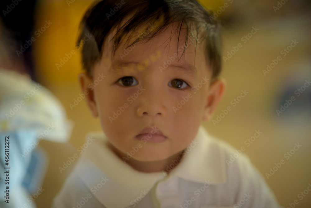 Portrait of happy child boy alone smiling close up Portrait of happy child boy alone smiling close up