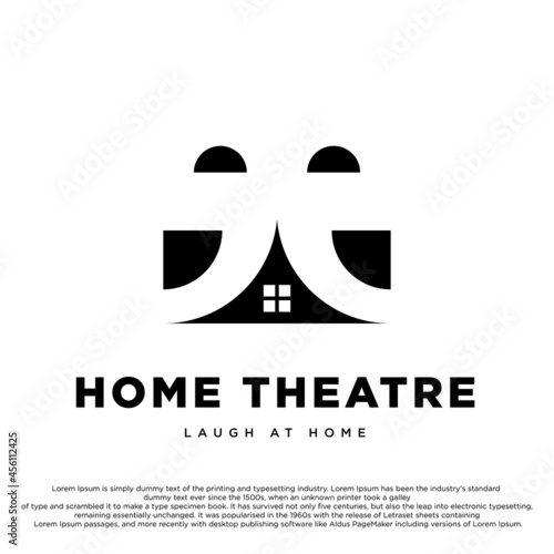 Home theatre creative logo design. Theatre And House Drama Logo Design Vector Template