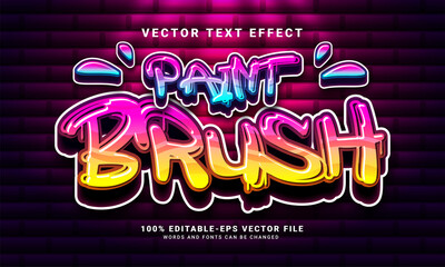 Papier peint photo Graffiti Effet 3D pinceau graffiti coloré  © Niestart Creation