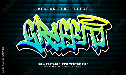 Graffiti 3D text effect, editable text and colorful text style