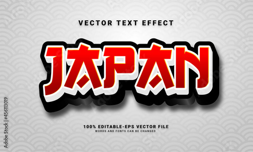 Japan 3D text effect, editable text style and suitable for celebrate asian events