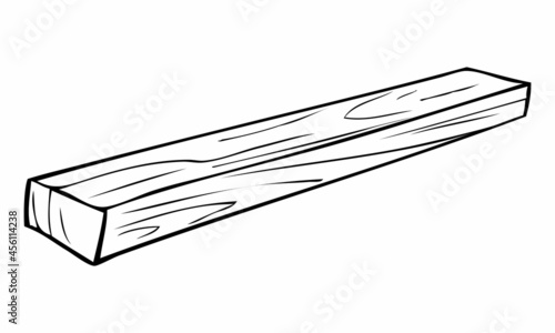 wood beam line vector illustration