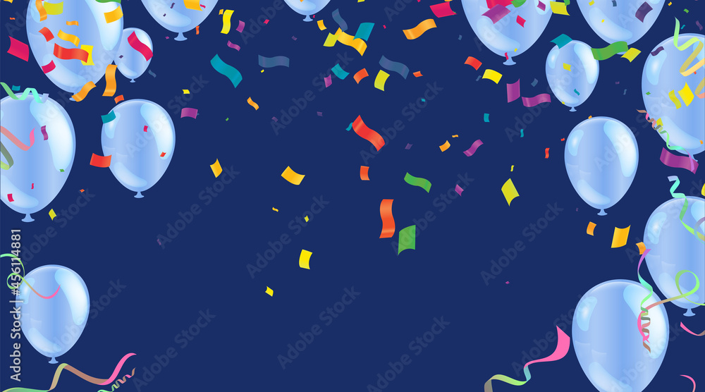 Naklejka premium Template for Happy birthday card with place for text. light blue balloons EPS 10 vector file included