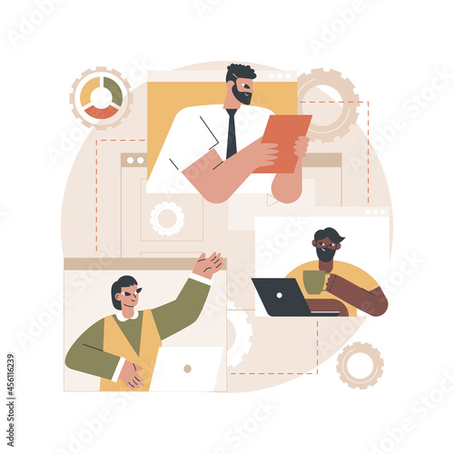 Organization abstract concept vector illustration. Self-organization ability, organize daily life, business management, teamwork planning, training personal skill, leadership abstract metaphor.