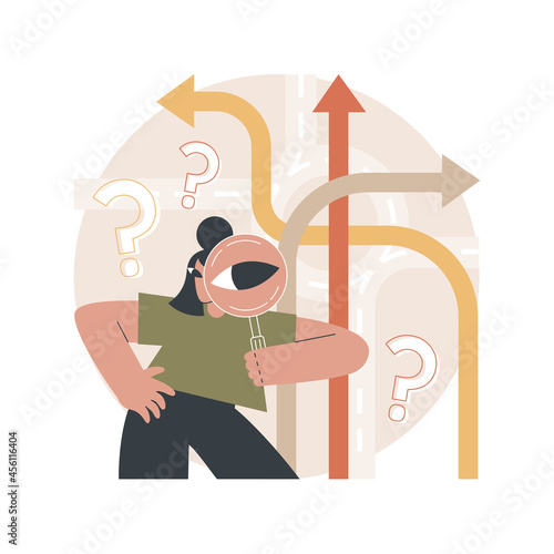Decision making abstract concept vector illustration. Problem solving skill, leadership, decision-making framework, tree analysis, rational approach, business management abstract metaphor.