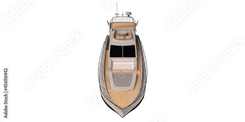 Modern yacht isolated on white background 3d illustration