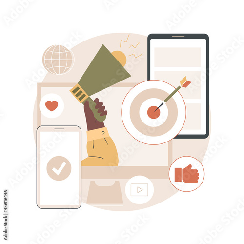 Multi-device targeting abstract concept vector illustration. Cross-device tracking and targeting, multi-device marketing, cross-screen consumer trends, channel optimization abstract metaphor.