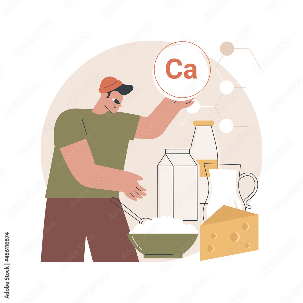 Uses of Calcium abstract concept vector illustration. Calcium dietary supplement, strong bones and teeth, cream and cheese protein, nutrition diet, mineral element, vitamin abstract metaphor. Uses of Calcium abstract concept vector illustration. Calcium dietary supplement, strong bones and teeth, cream and cheese protein, nutrition diet, mineral element, vitamin abstract metaphor.