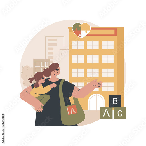 Autism center abstract concept vector illustration. Learning disability center, treatment of autism spectrum disorder, kids with special needs help, children development issue abstract metaphor.