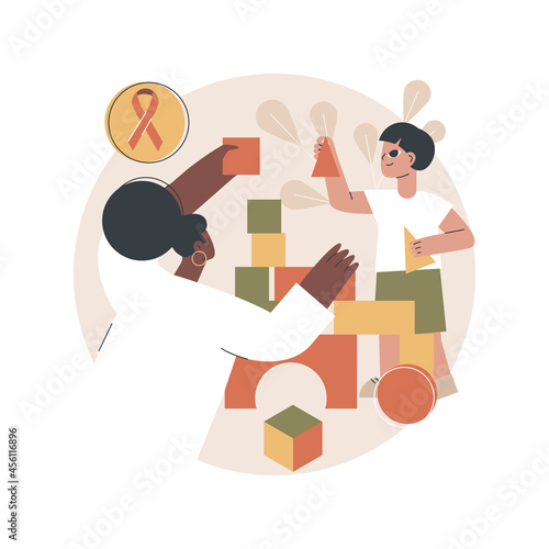 Autism treatment abstract concept vector illustration. Autism therapy, applied behavior analysis, children development, disorder counseling, cognitive disability treatment abstract metaphor.