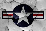 USA Air force roundel painted on cracked wall