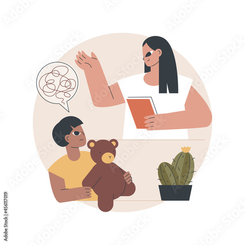 Psychologist service abstract concept vector illustration. Private psychologist session, mental health service, family psychology, children therapy, relationship psychotherapy abstract metaphor.