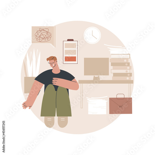 Emotional burnout abstract concept vector illustration. Psychological breakdown, burnout, emotional overload, psychologist consultation, mental health, stress and anxiety abstract metaphor.