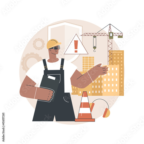 Workplace safety abstract concept vector illustration. Workplace assessment, safe labor conditions, occupational health, employee safety service, protected working environment abstract metaphor.